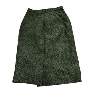 Vintage Shades of Green Tweed Wool A- Line Skirt 26" Waist